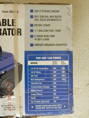 GENERATOR-CHICAGO ELECTRIC Portable Generator 2HP 800/900W 5 Hour Run Time- NEW