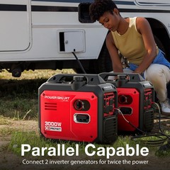 PowerSmart 3000W Gas Generator, 121.6cc, 120V Outlet, Parallel Ready, CO Detect
