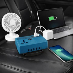 Portable Battery Operated Inverter 2 USB and 1 USB-C Converter DC 21V to AC 220V