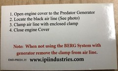 PRED1.3500S IPI Industries Breeze Extended Run Predator Generator System BERG 1