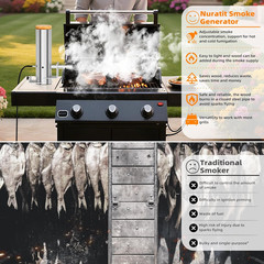 Smoke Generator, Hot and Cold Smoke Generator with Lid & Air Pump, Portable Elec