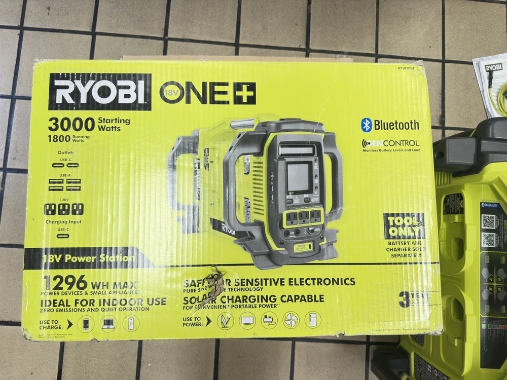 NEW Ryobi RYi818BT ONE+ Volt Power Station Inverter Generator 18V Tool Only
