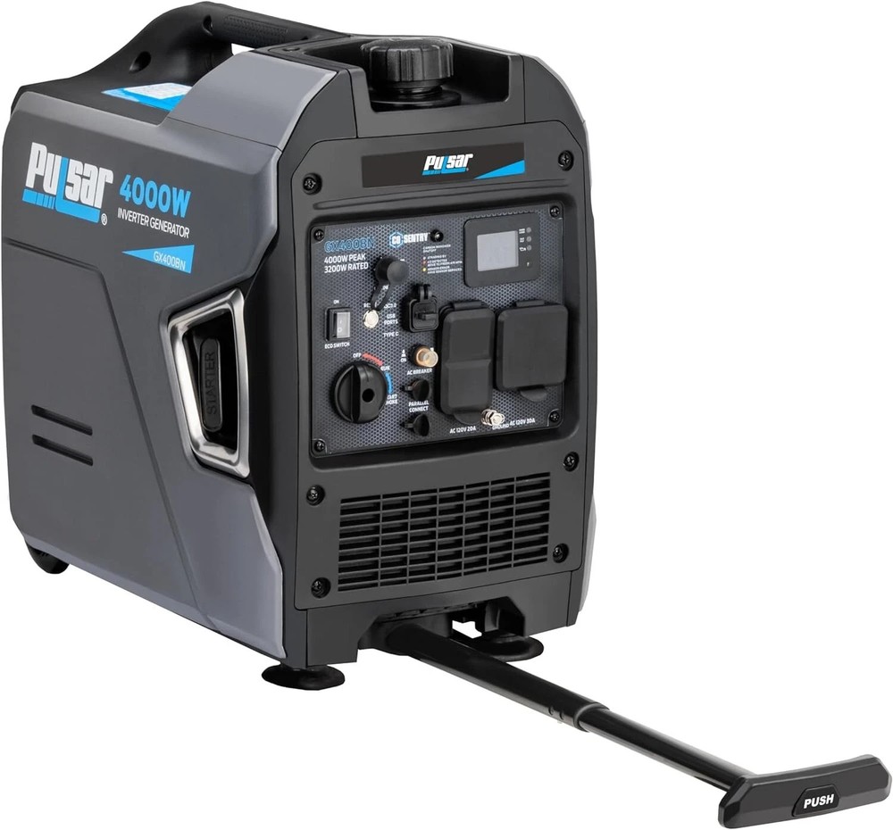 Pulsar Dual Fuel Gas Propane 4000 Watt Inverter Generator with CO Alert RV Ready