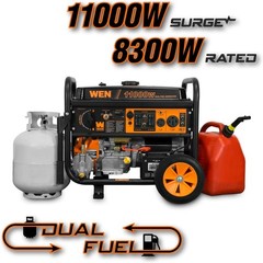 WEN 11,000-W Portable Dual Fuel Powered Generator with Electric Start, CO Sensor