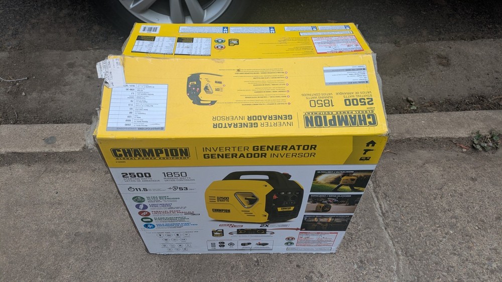 Champion 2500W Portable Inverter Generator Model 100889 – Open Box Tested!