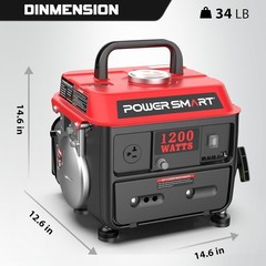 1200W Portable Generator Small Generator Camping Tailgating Gas Powered
