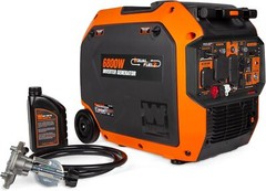 WEN 6800W Quiet Portable Dual Fuel Inverter Generator, Electric Start, CO Sensor