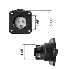 RV Shore Power Inlet Plug NEMA 5-15 with Waterproof Cover , 15A 125V Recessed…