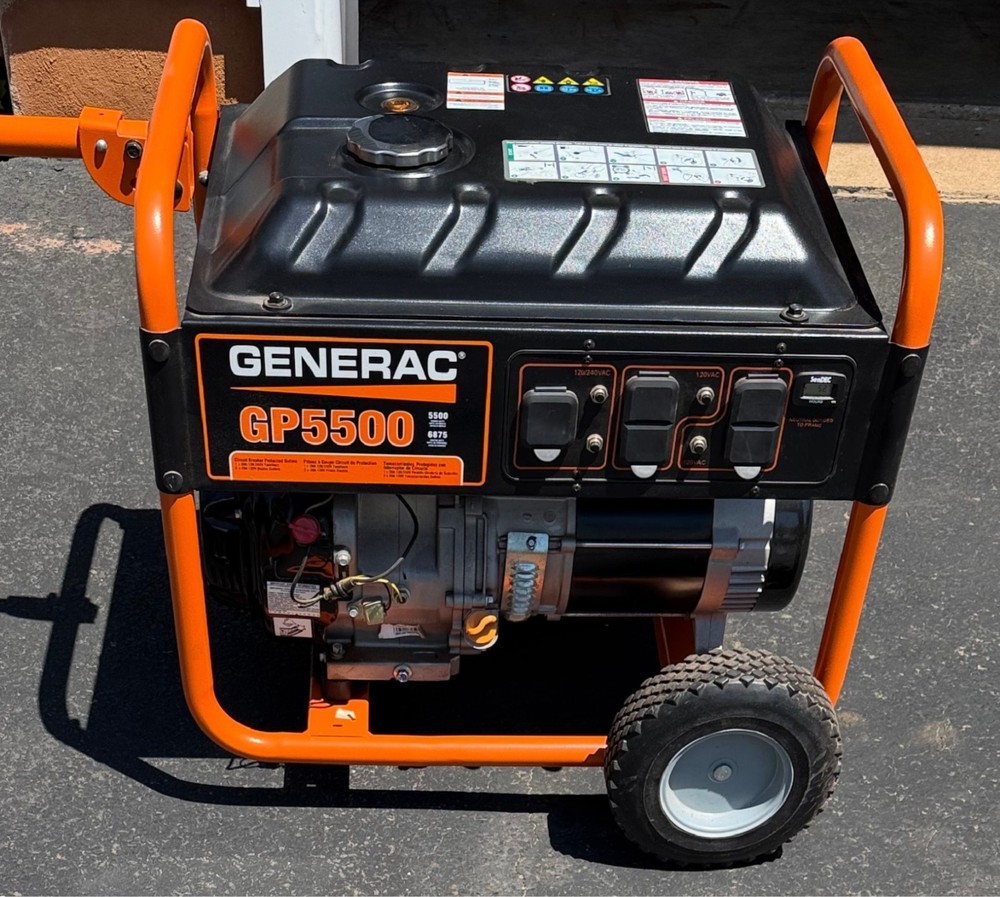 Generac GP5500 Portable Generator, Includes switch and 220v cord.