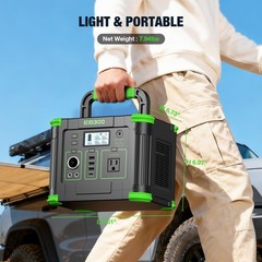 Portable Power Station 300W, GRECELL 288Wh Solar Generator with 330W, Green