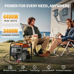 4000W Open Frame Gas Generator Quiet Inverter Gas Powered 208CC 4-stroke OHV