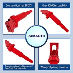 6PCS HIGH ENERGY ALL RED TOP PERFORMANCE IGNITION COIL UF592 12137594937 FOR