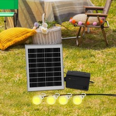 Solar Inverter, Power Generator, Solar Generator with Bulbs & Solar Panel