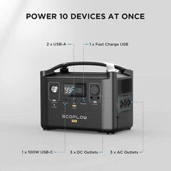 EcoFlow RIVER Pro Power Station 720Wh Generator for Outdoor, Camping, RV