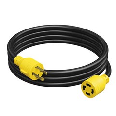 Leisure Cords NEMA L14-30 4 Prong Locking 30 Amp Generator Extension Cord, 15 ft