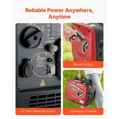 Uimoso 3000W Peak Watt Quiet Gas-Powered Inverter Generator