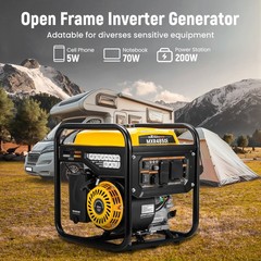 3500W Gas Powered Portable Inverter Generator 4850W Peak Pure Sine Wave 120V EPA