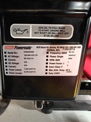 Powermate Gas Generator PM0497002 13HP