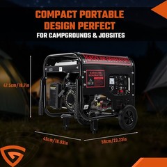 110V+220V Quiet Inverter Generator 5000W 274cc Gasoline Power Electric Start