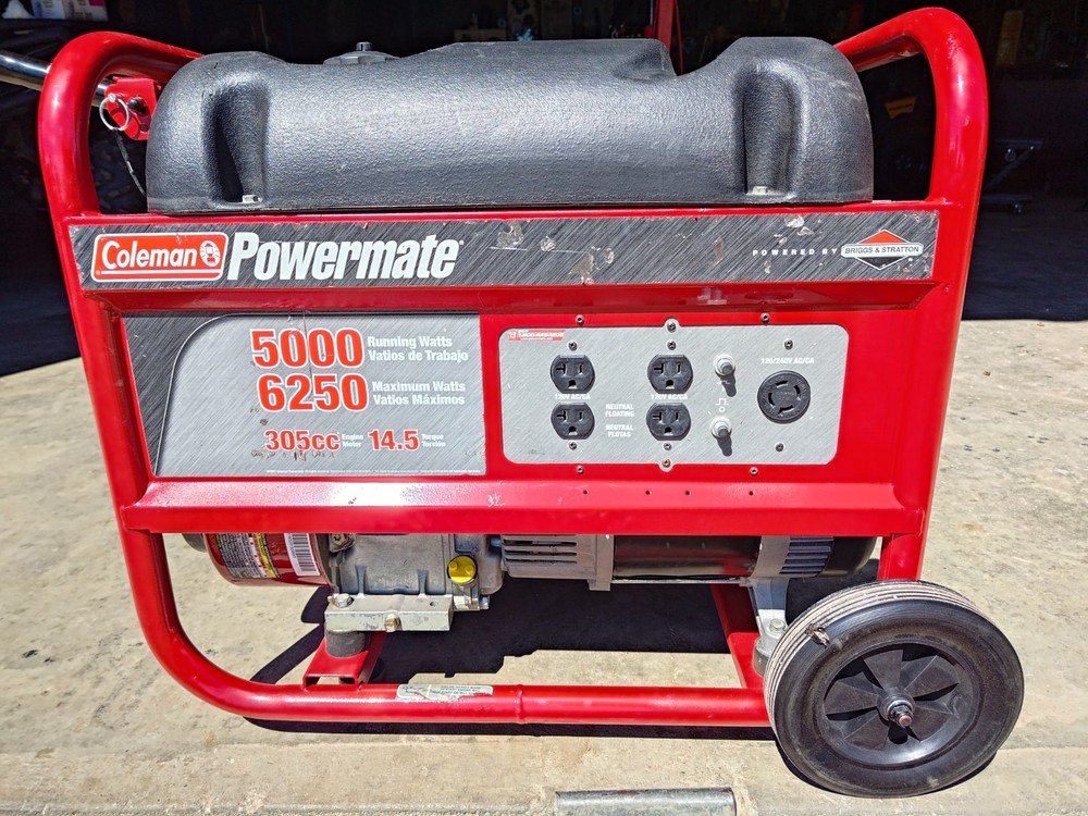 Coleman Powermate 6250/5000 Portable Generator Model# PM0545002