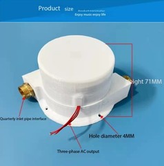 Mini Impulse Water Turbine Generator Dual Nozzle High Power Hydro Electric Tool