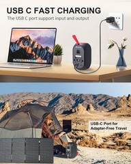 ELECAENTA 99Wh Portable Power Station, 120W (Peak 200W) LiFePO4 Battery Black