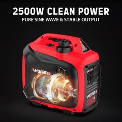 Amerisun 2500W Inverter Gas Generator, CO Sensor, EPA Certificate, Long Runtime