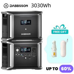 Dabbsson 1200W 3030Wh Power Station LiFePO4 Solar Generator w/ Extra Battery