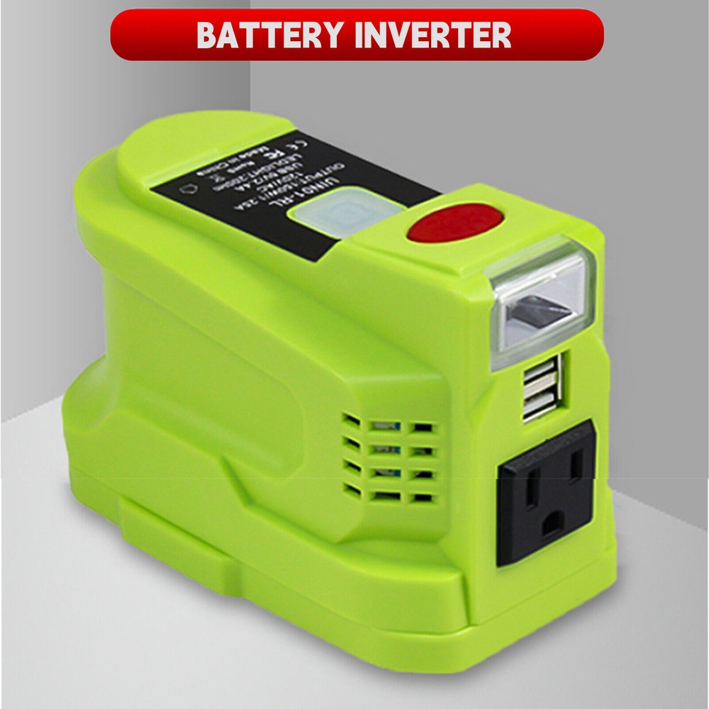 150W Power Source Li-Ion Supply Inverter 2 USB Ports W/LED Light For Ryobi 18V