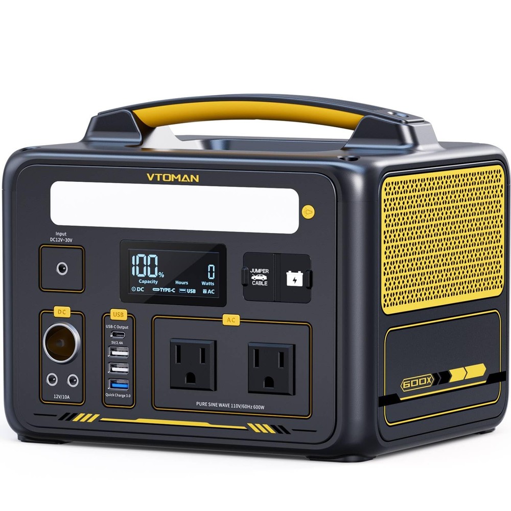 VTOMAN Jump 600X Portable Power Station 600W, 299Wh Solar Generator Black