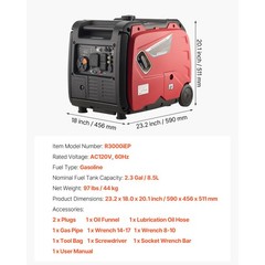 Uimoso 4200W Max 212cc 4-stroke Portable Gasoline Inverter Generator CO Detect