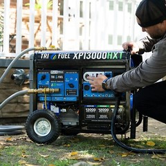 DuroMax 13,000-W Portable Hybrid Tri Fuel Generator w/ Electric Start, CO Sensor