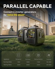 Portable 4kW Inverter Generator, Ideal for RVs and Camping