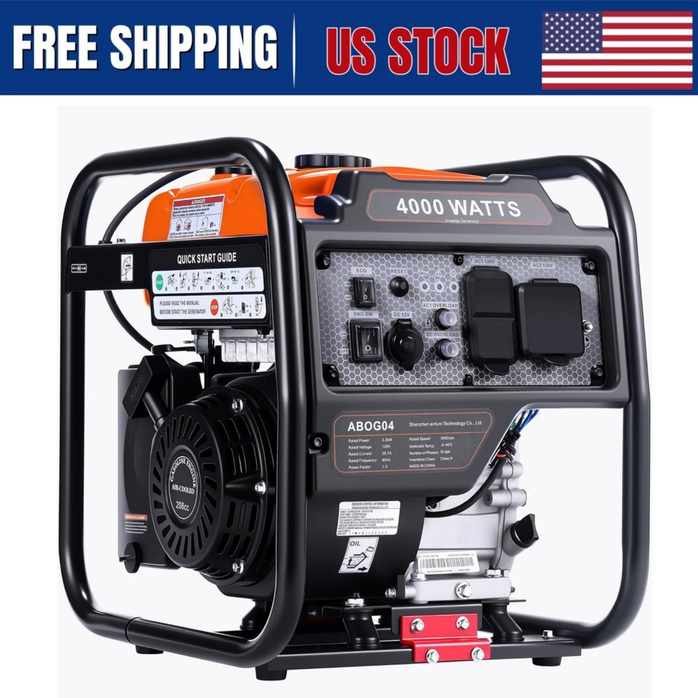 Gas Generator 4000Watt 208cc Engine Inverter Gas Powered Generator for Camping