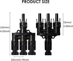 ALLPOWERS 3 to1 T Branch Connectors Solar Panel Power Parallel Adapter