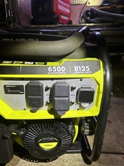 RYOBI 6,500-Watt Gasoline Powered Portable Generator with CO Shutdown Sensor