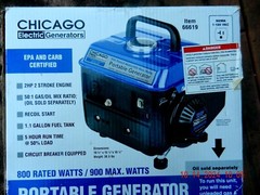 Generator-CHICAGO Electric Portable Generator 2HP 800/900W 5 Hour Run Time- NEW