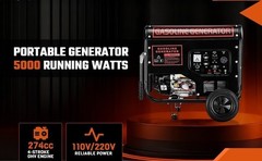 5000W Portable Inverter Generator Gas Powered Quiet for Home Backup Construction