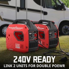 PowerSmart 2350-W Quiet Portable Gas Inverter Generator w/ CO Sensor, Ultralight