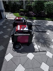 TWO Honda EU7000iS Inverter Generator Electric Start Portable 120/240V 5.1 gal