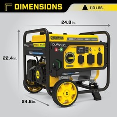 4550/3650-Watt Champion Power Dual Fuel Portable Generator With CO Shield + Prop