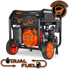 5,600-Watt Dual Fuel Portable Generator with Wheel Kit, Electric Start, and CO W