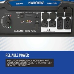 Powerhorse Portable Generator, 9500 Surge Watts, 7500 Rated Watts, 120/240V,
