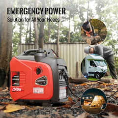 2500W Portable Generator Super Quiet Inverter Generator Ultra Lightweight for Ho