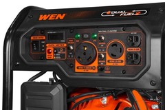 WEN 5,600-Watt Dual Fuel Portable Generator with Wheel Kit, Electric Orange