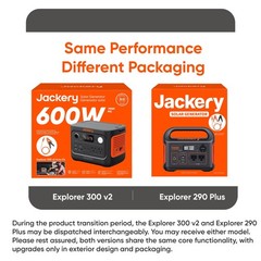 Jackery JE-300C Explorer 300v2 Auto Kit Portable Power Station, 288Wh Capacity,