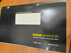 KOHLER GENSET, 3.5MM, 5MM, 5CM-HS OWNERS MANUAL, NEW ITEM.