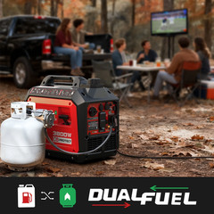 Powersmart Portable Equipment 3800-Watt Dual Fuel Manual Start with CO Detect