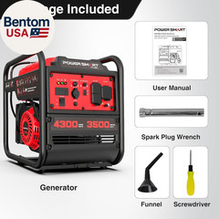 4300W Portable Inverter Generator, 3500W Rated, 223Cc 4-Stroke Gas Powered Engin