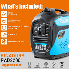 2200W Ultra-Quiet Portable Inverter Generator for Home & Outdoor Use